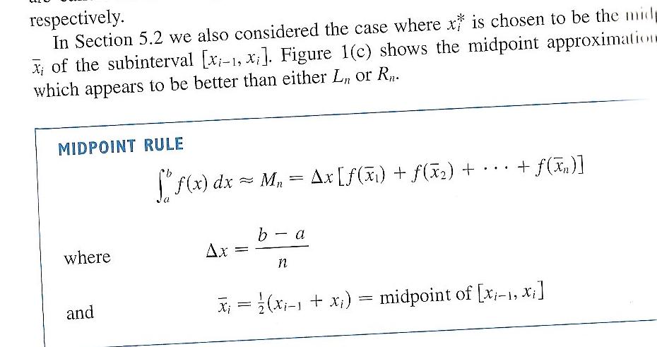 calculus midpoint rule — Icrontic