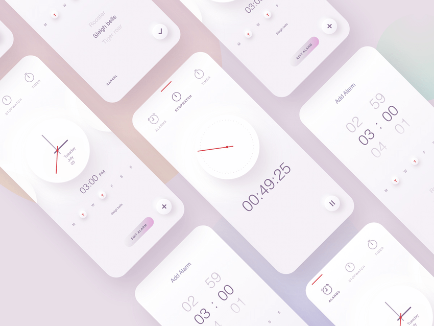 15 Best Clock App UI Design 2019