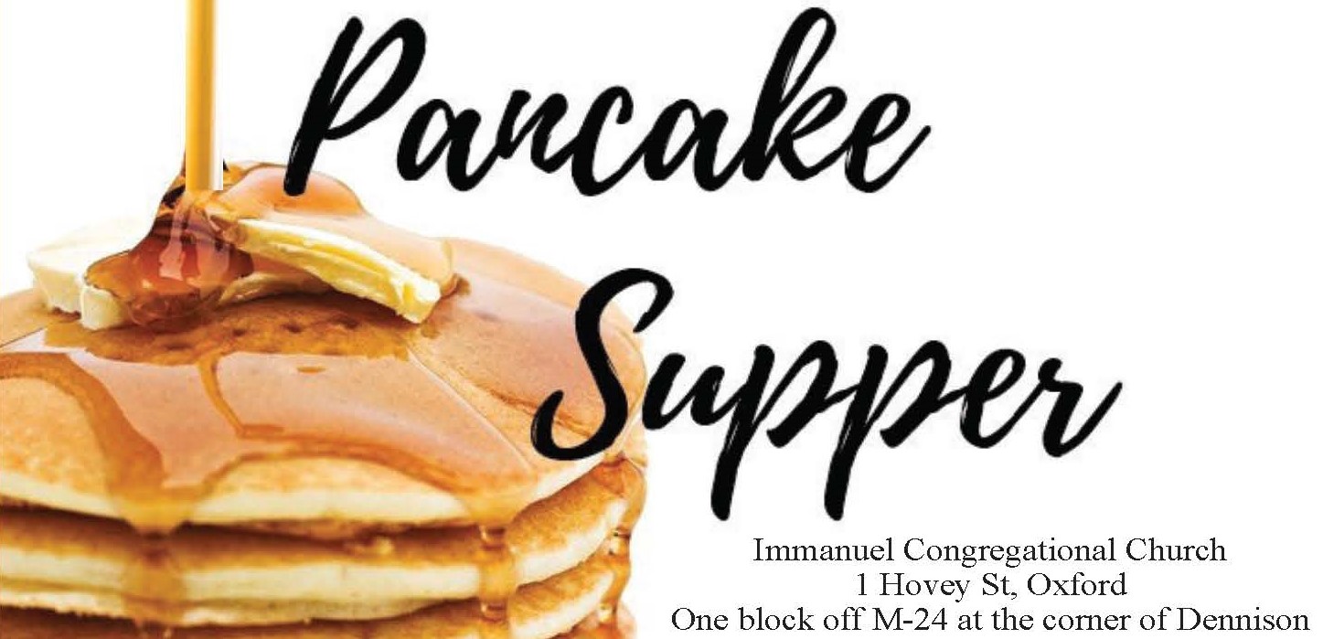 Pancake Supper Thursday November 7th 57 PM Immanuel Congregational UCC