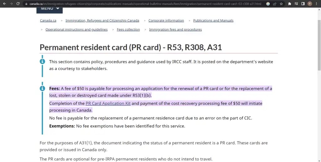 Canada Permanent Resident Card Renewal in 9 Steps Icy Canada