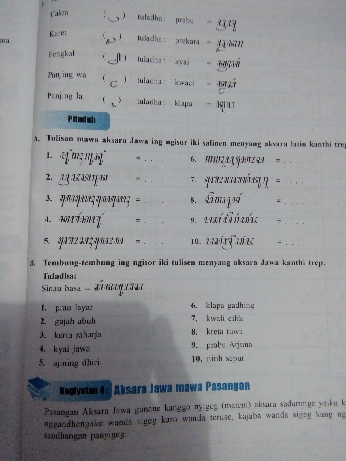 tulisan mawa aksara jawa ing ngisor iki salinen menyang aksara latin