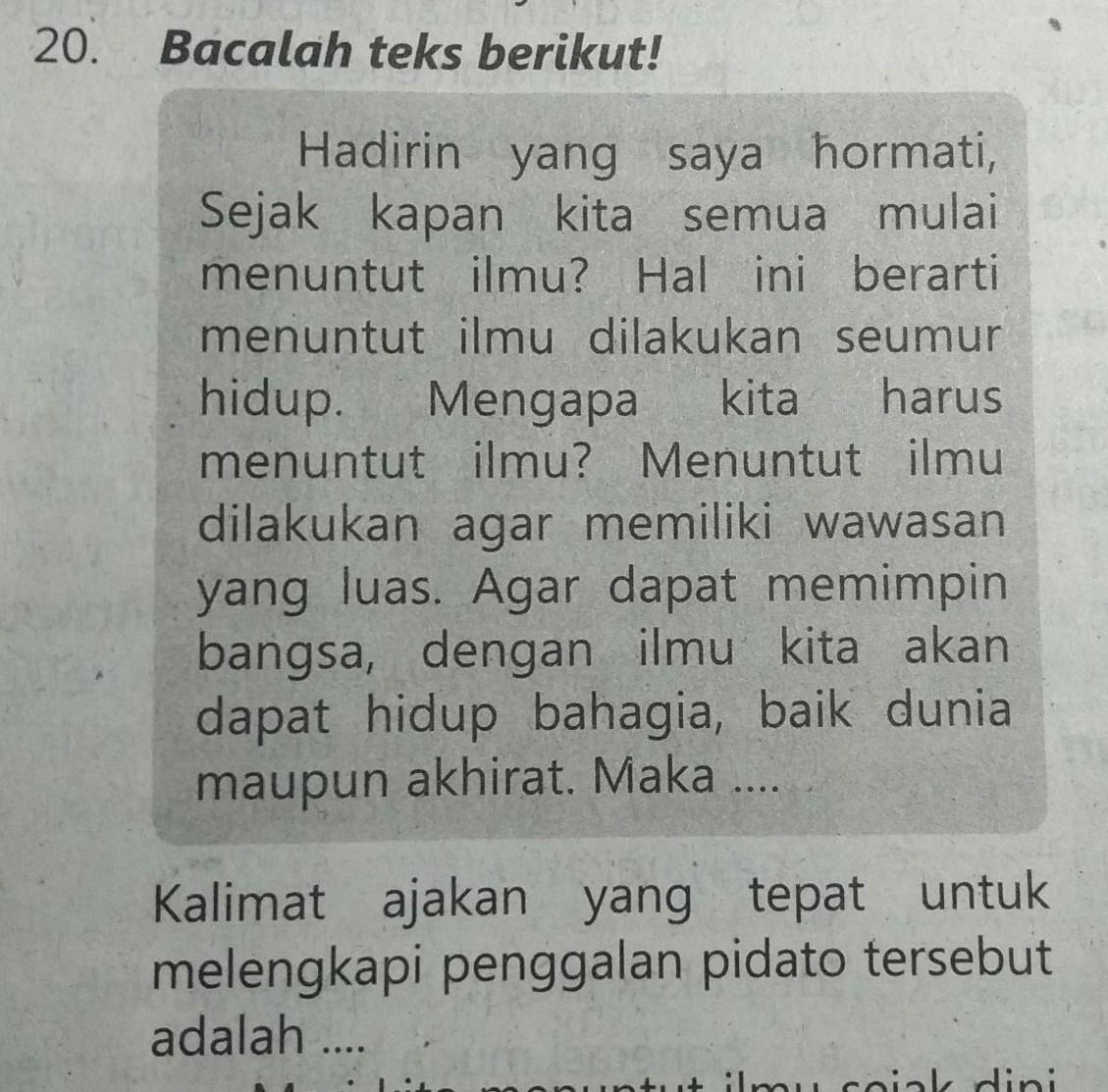 Kalimat Yang Tepat Untuk Melengkapi Iklan Tersebut Adalah