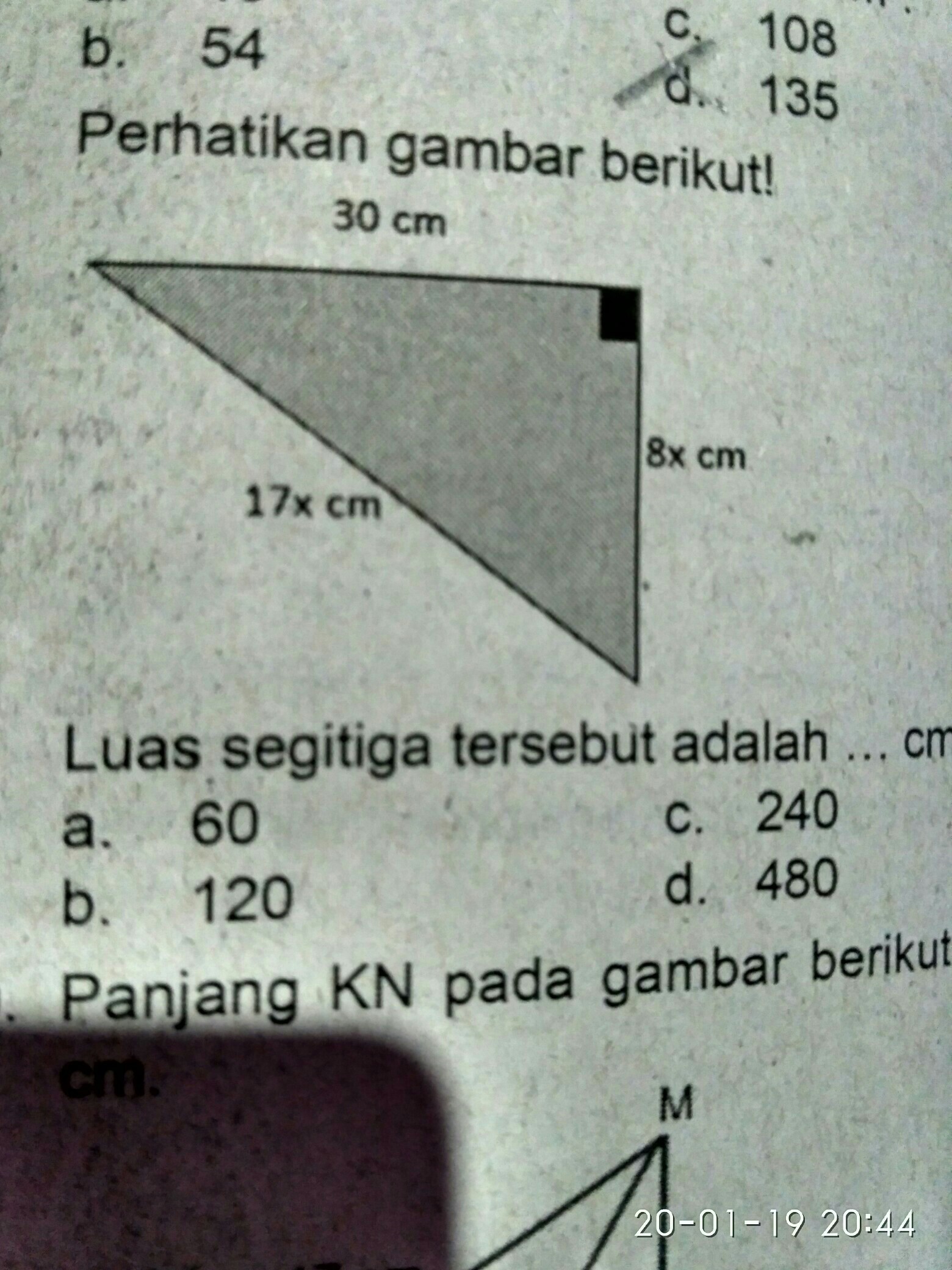 luas segitiga tersebut adalah...cm² Brainly.co.id