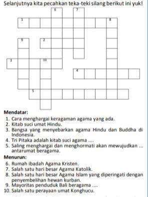 tolong isi tts ini dengan benar ! - Brainly.co.id
