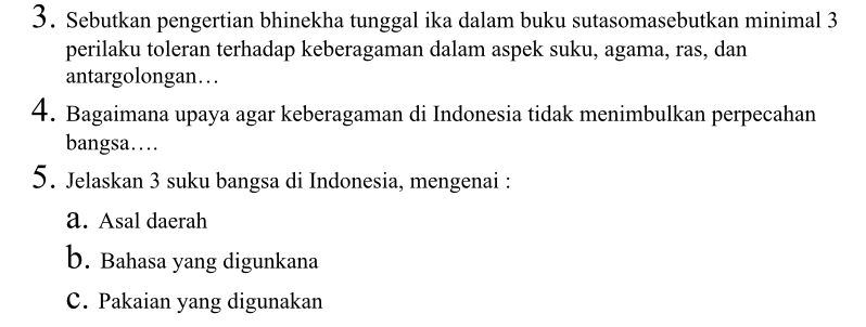 Jelaskan 3 Suku Bangsa Di Indonesia Mengenai Dalam