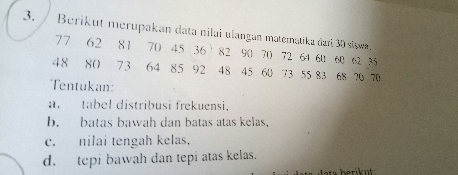 Berikut Adalah Data Nilai Ulangan Matematika Siswa Kelas 4 Rumus Soal