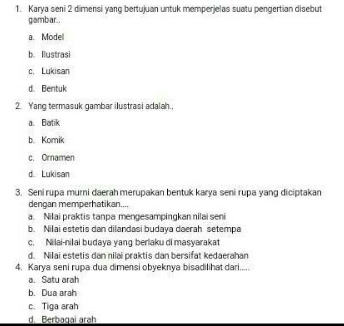 Karya Seni Rupa Dua Dimensi Yang Bertujuan Untuk