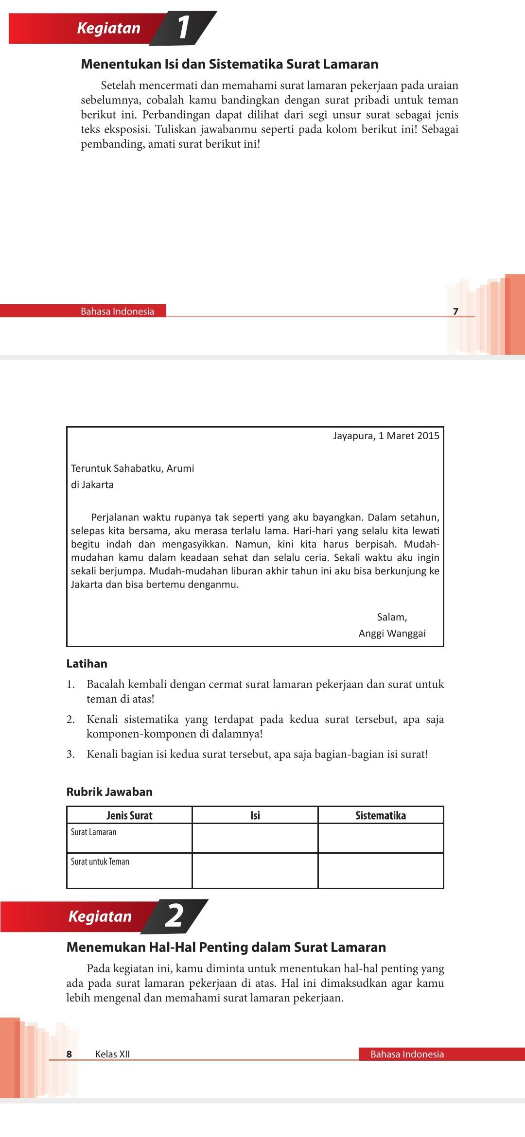 Sebutkan Komponen Sistematika Surat Lamaran Kerja Dokumen Hanna