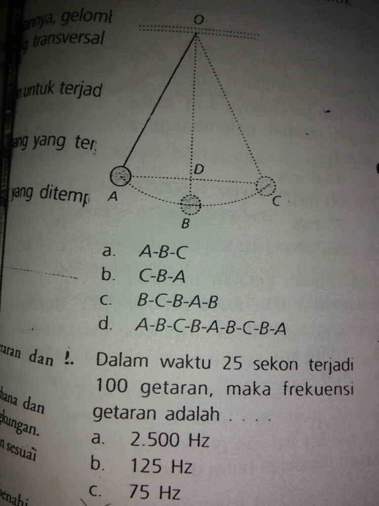 pada gambar di bawah ini yang dinamakan satu getaran adalah getaran