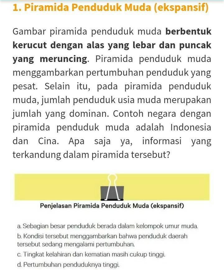 tuliskan jenisjenis piramida penduduk di dunia dan jelaskan
