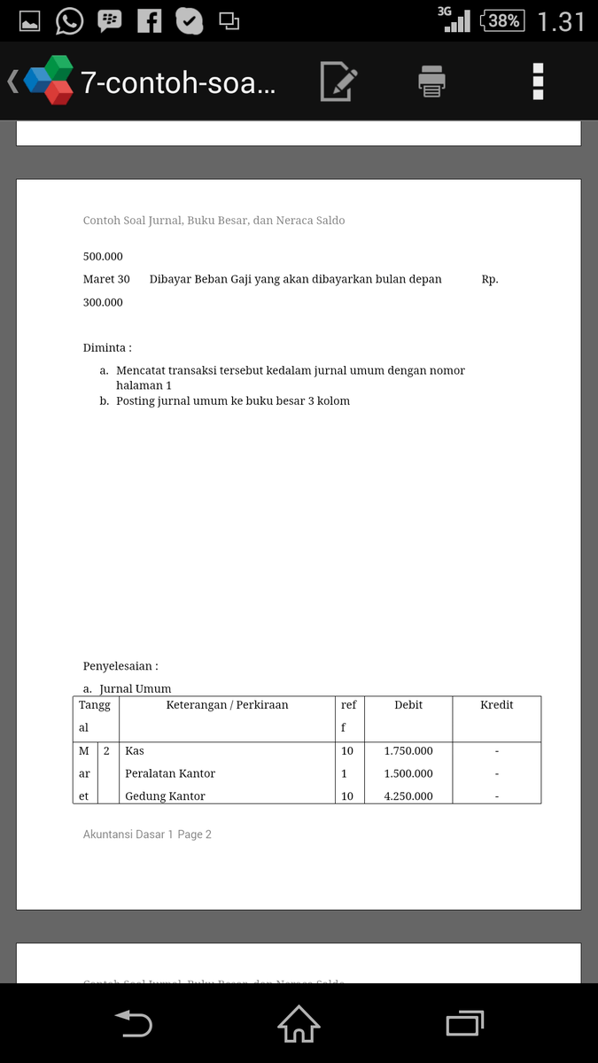 Contoh Soal Buku Besar 4 Kolom Dan Jawabannya