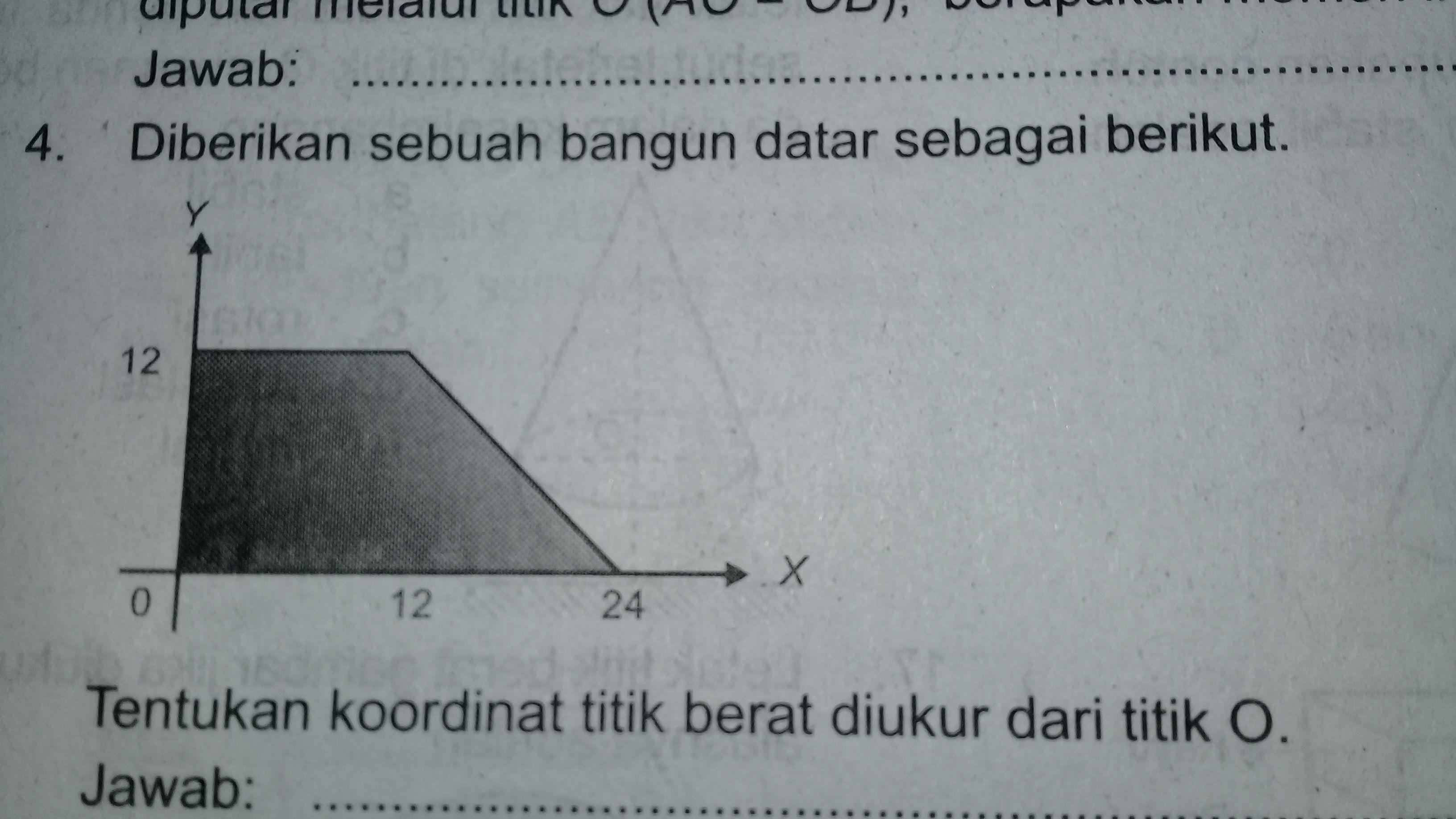 Tentukan koordinat titik berat diukur dari titik O Brainly.co.id