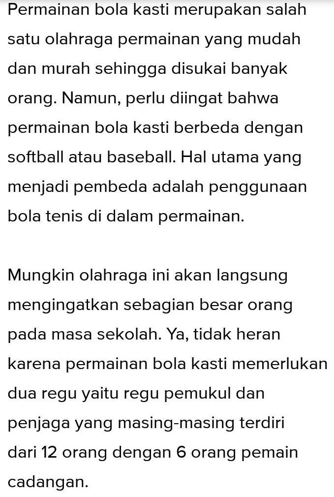 Contoh Soal Permainan Bola Kasti Dan Jawabannya Master Soal