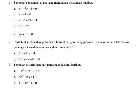Rumus Diskriminan Yang Benar Adalah Brainly Edukasi.Lif.co.id
