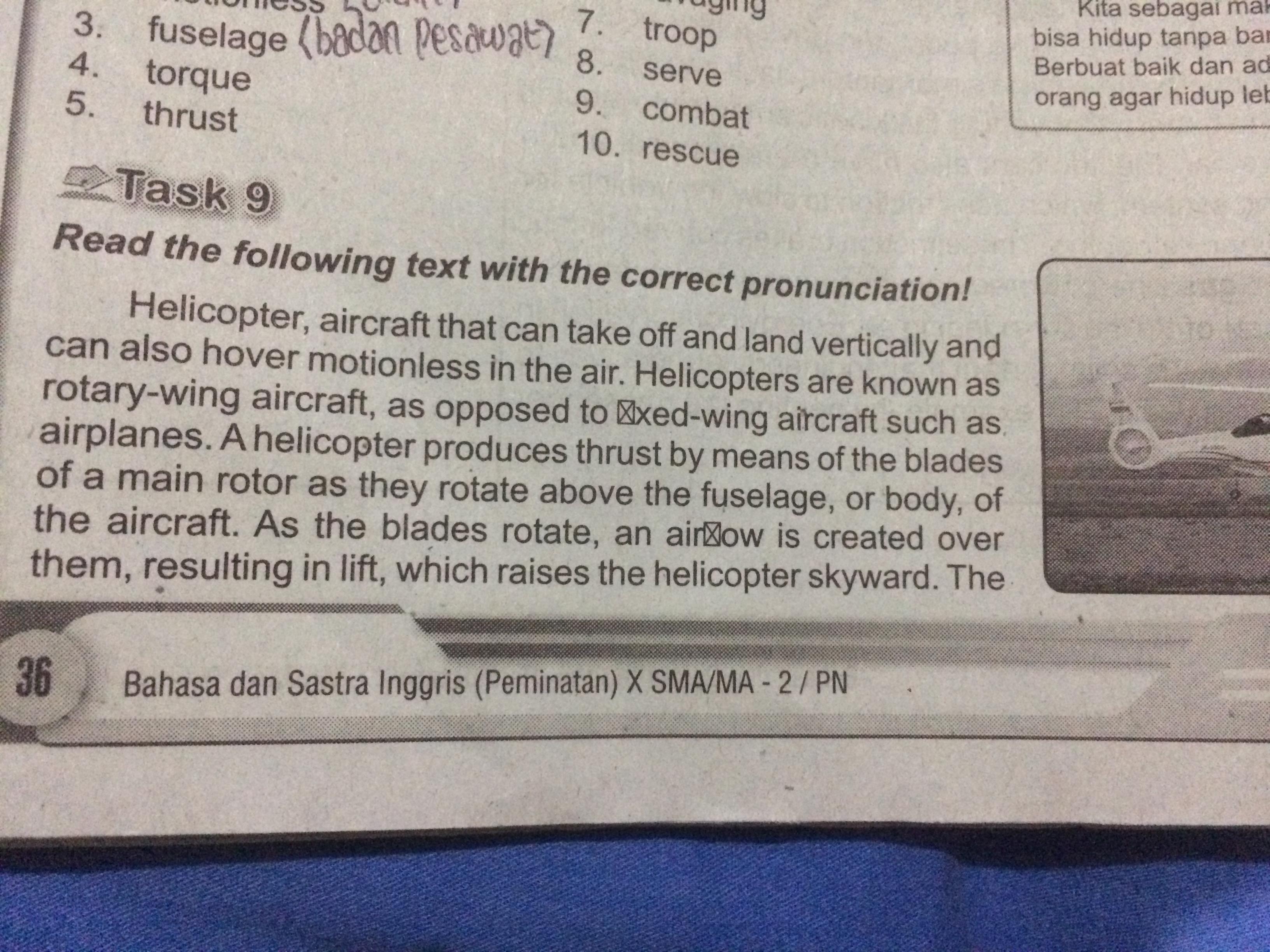 Big point 1. What is the goal of the text? 2. What is the definition of  helicopter according to the - Brainly.co.id