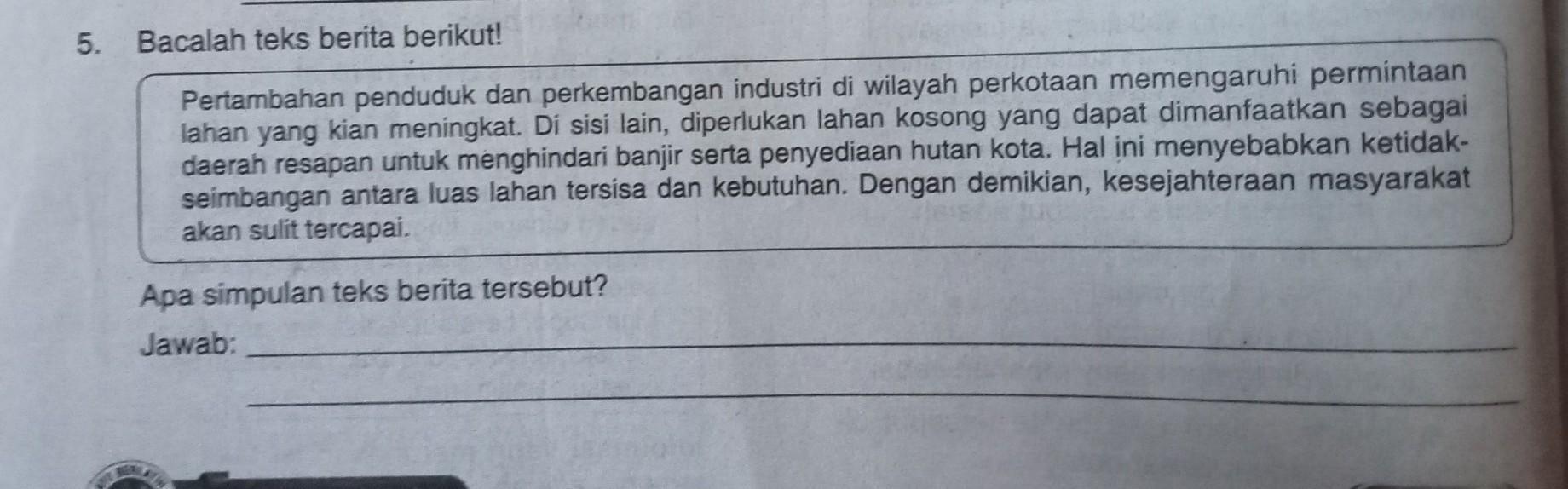 apa simpulan teks berita tersebut Brainly.co.id