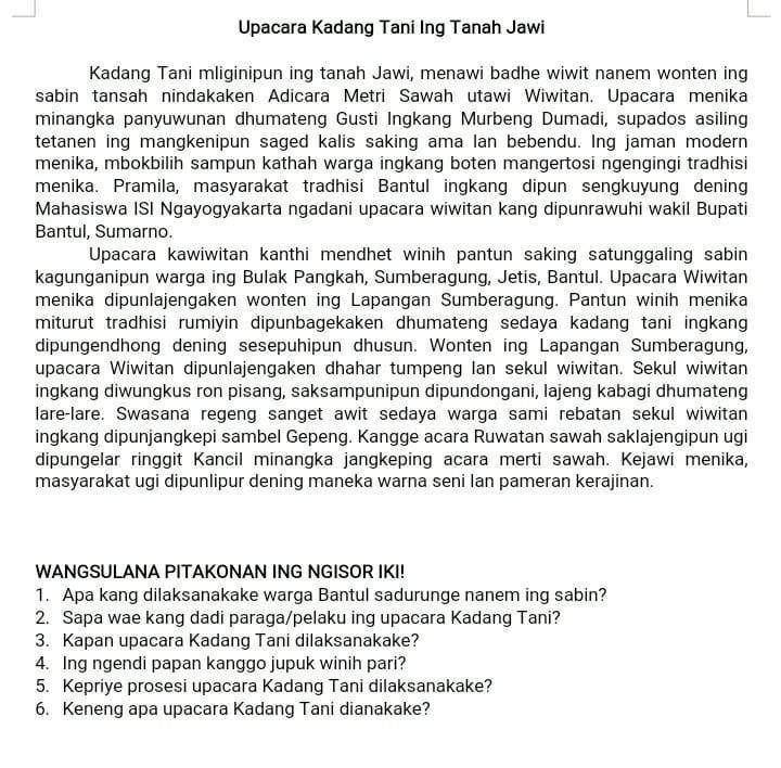 Bahasa Jawanya Aku