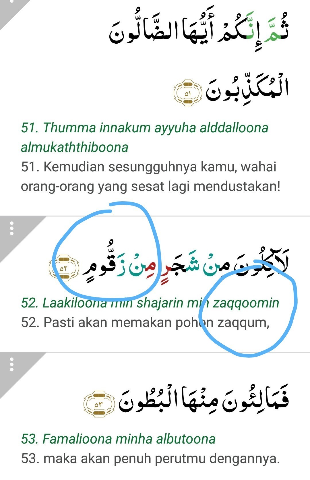 Tulis dalil yang menyatakan zaqqum adalah makanan penghuni neraka