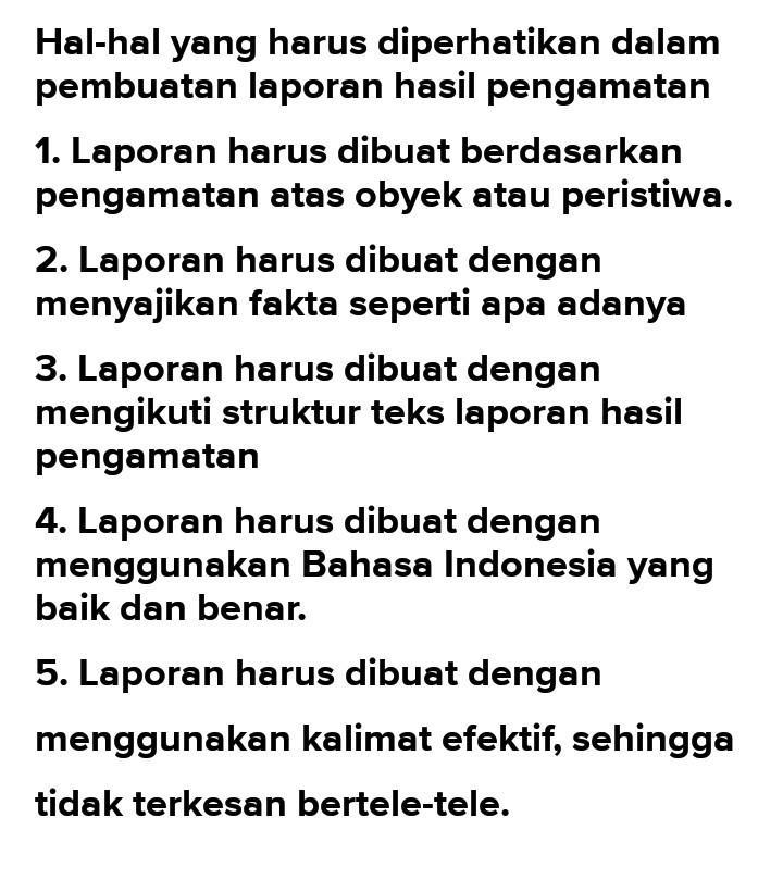 Laporan Hasil Pengamatan Harus Membuat