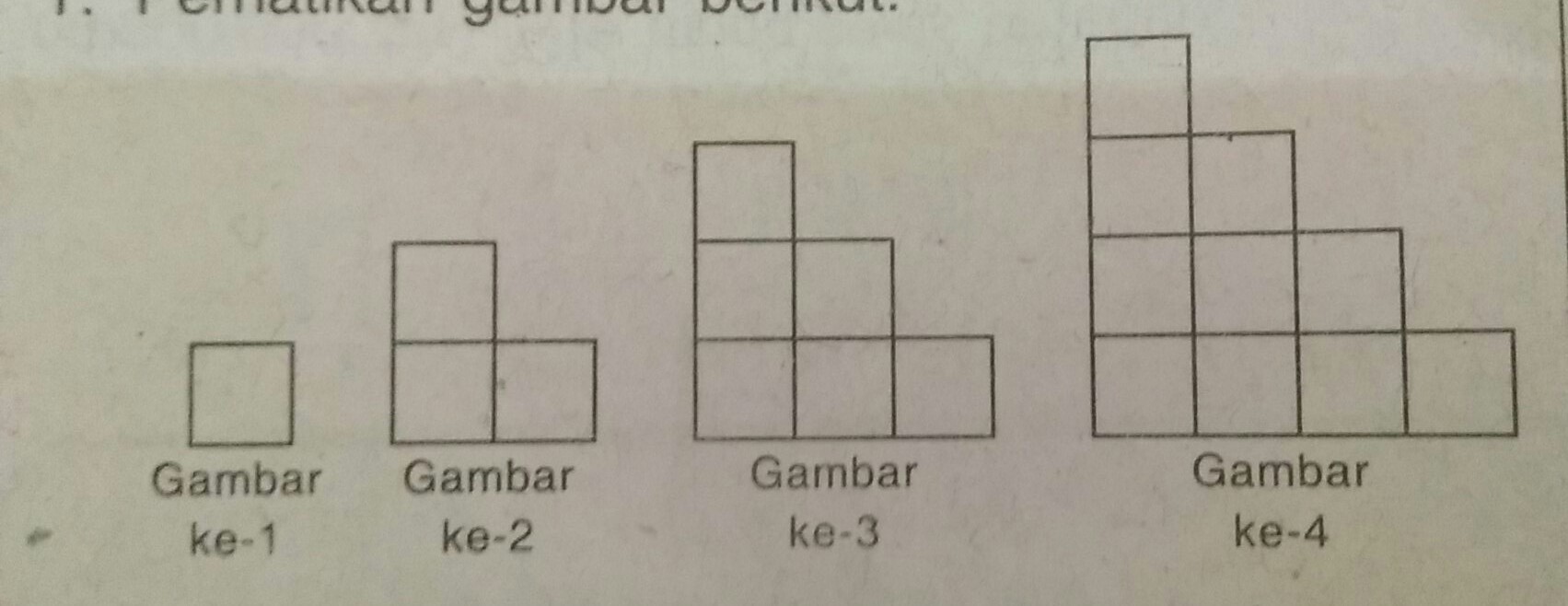 Banyak persegi kecil pada gambar ke 12 adalah. . .A. 65B. 78C. 90D. 120