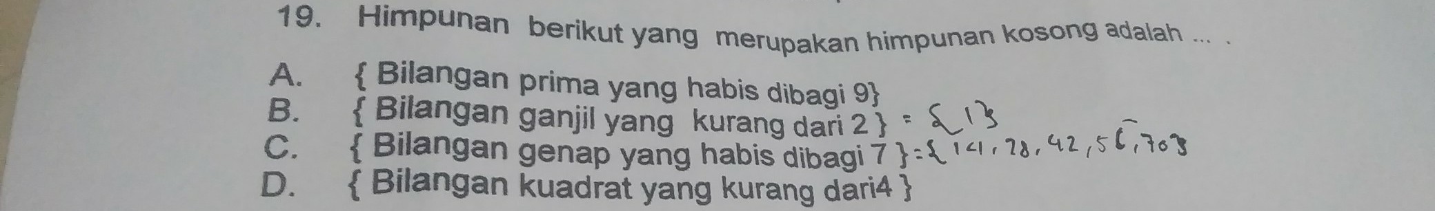 Diantara Himpunan Berikut Yang Merupakan Himpunan Kosong