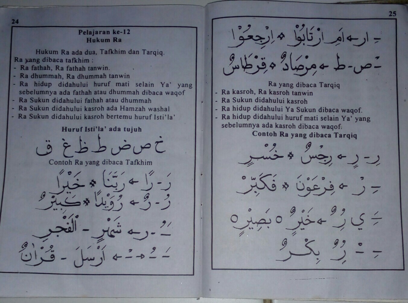 Mengidentifikasi hukum bacaan RA yang ada di alquran Brainly.co.id