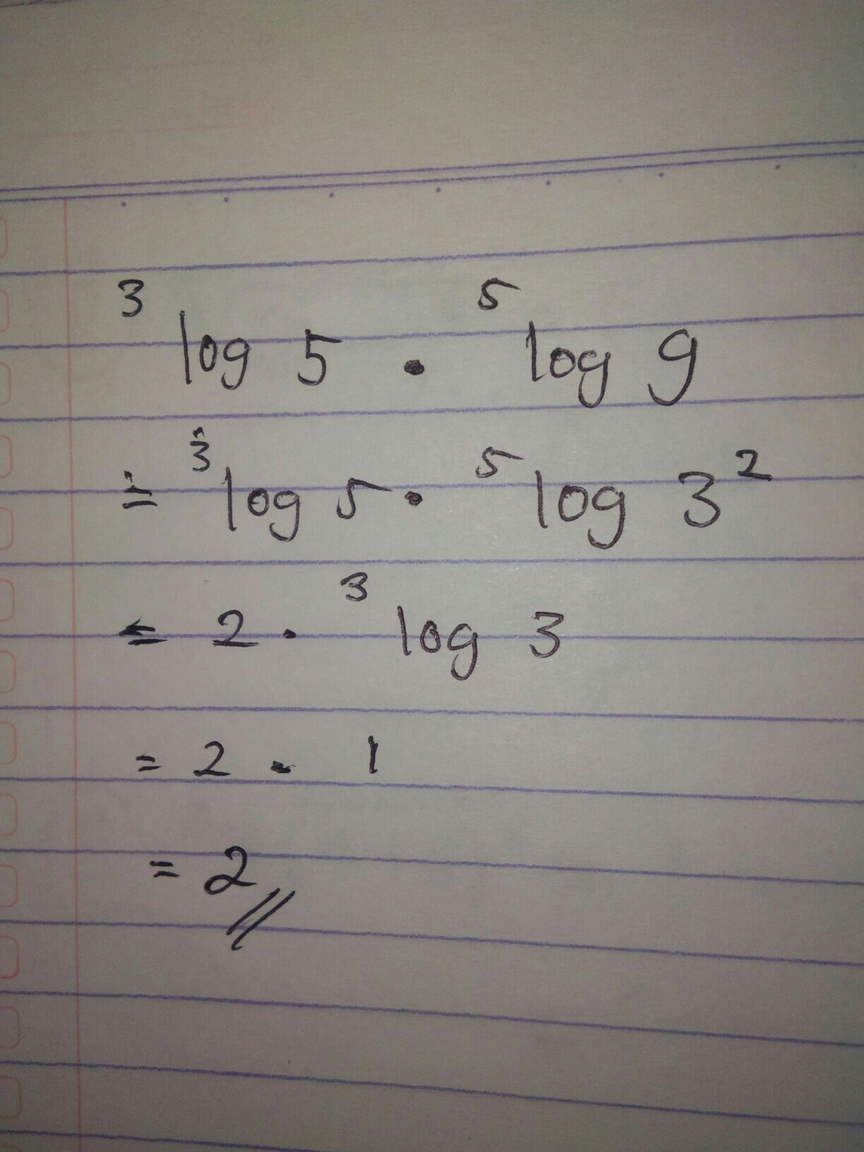 selesaikan soal berikut 3 log 5 Kali 5 log 9 Brainly.co.id