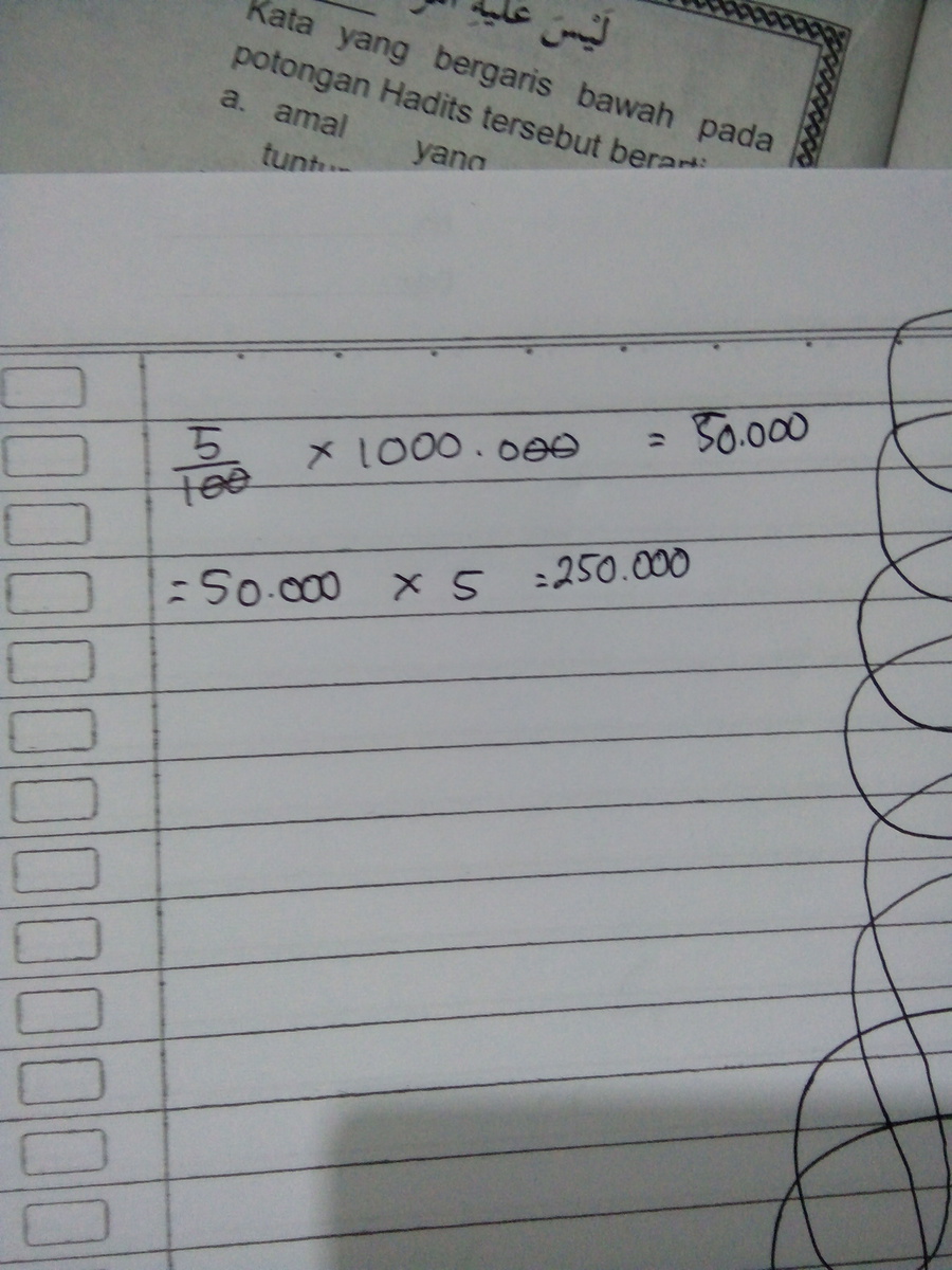 Ali Menabung Di Bank Sebesar Tugas sekolah