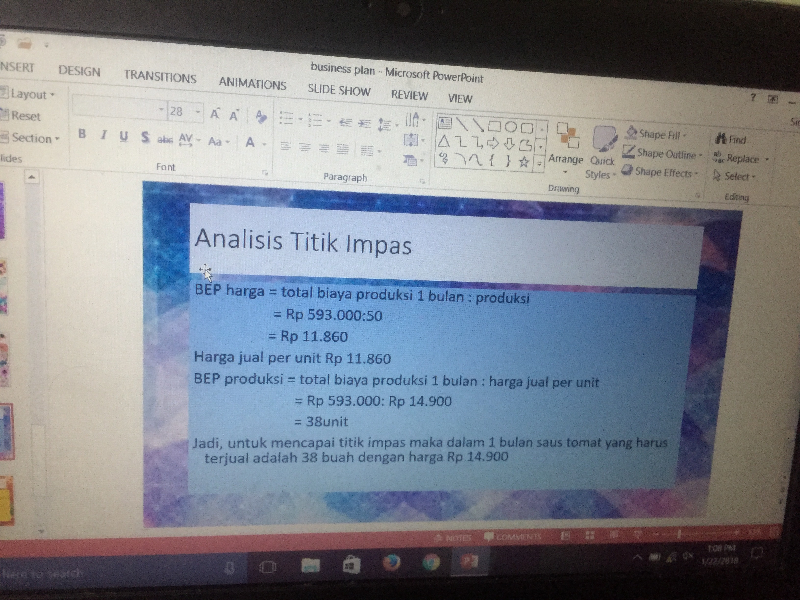 Jelaskan komponen perhitungan titik impas ( break event point) usaha Jelaskan komponen perhitungan titik impas ( break event point) usaha