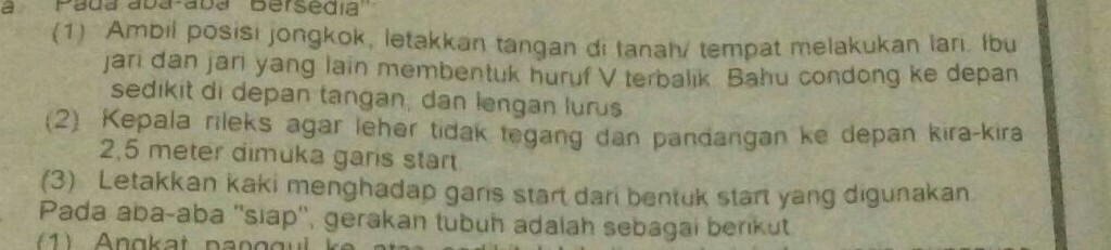1.sebutkan empat prinsip dasar gerakan kaki lari jarak