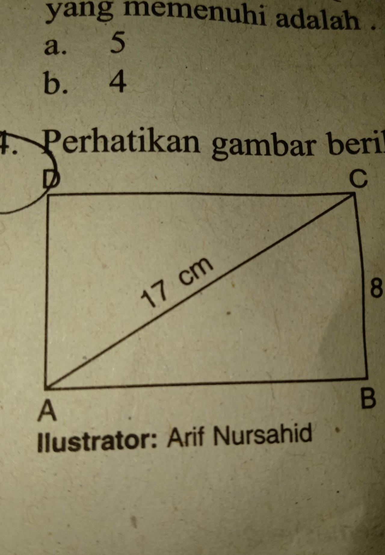 luas persegi panjang ABCD adalah Brainly.co.id