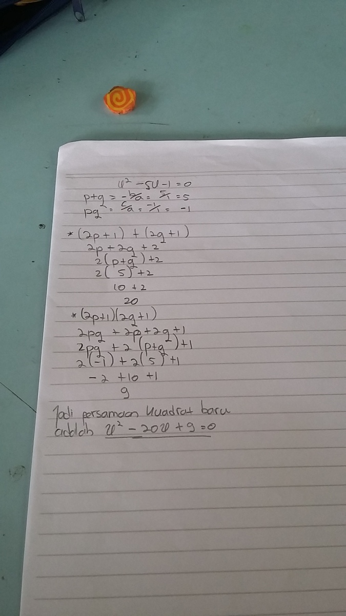 jika p dan q adalah akar akar persamaan kuadrat x2 5x