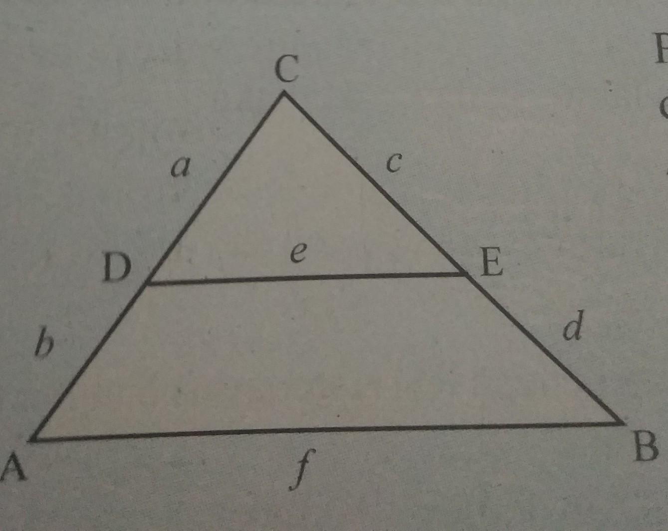 perhatikan gambar disamping.ada dua segitiga yang sebangun yaitu