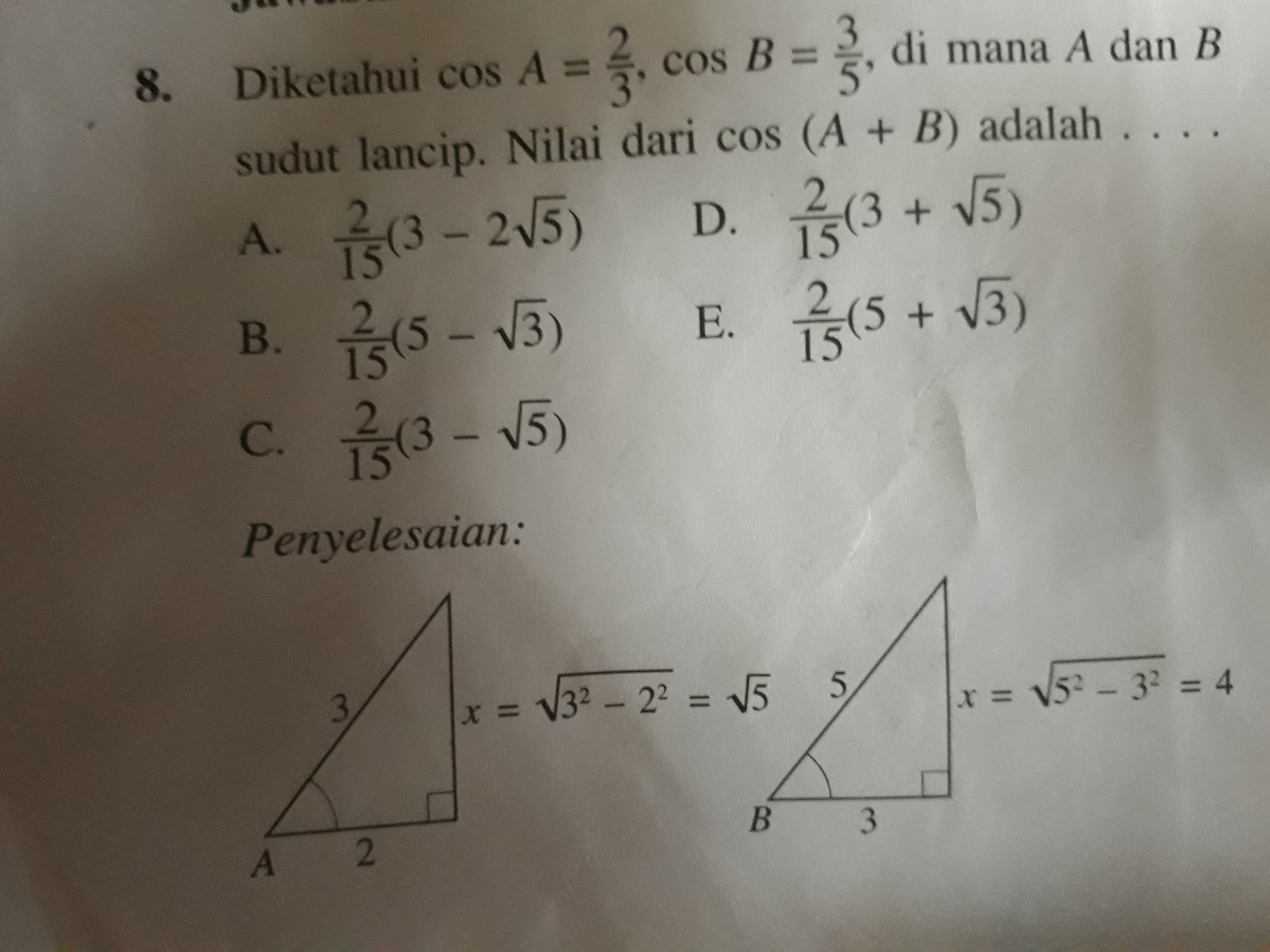 Contoh Soal Trigonometri Kelas X Beserta Jawabannya