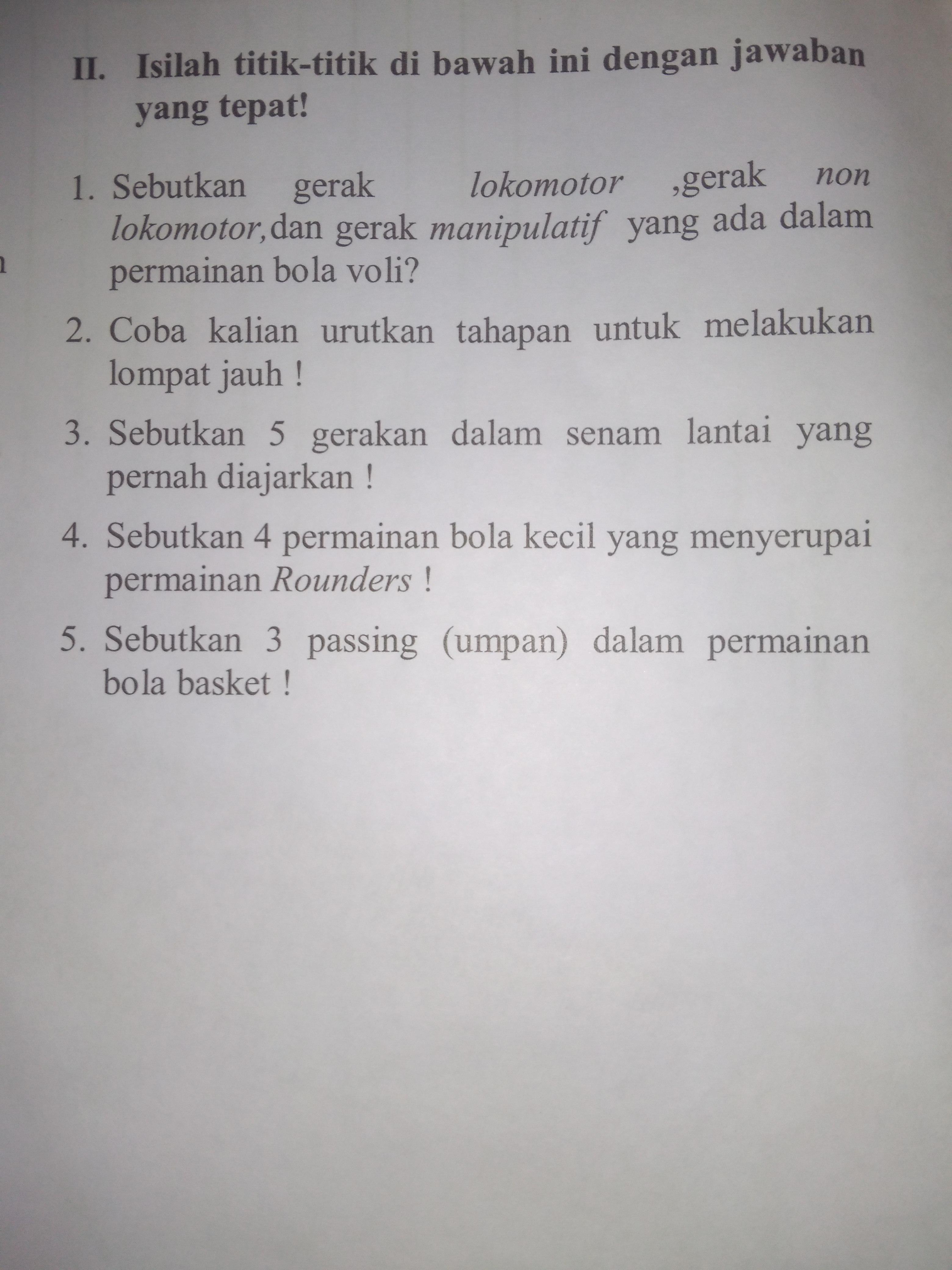 Sebutkan Contoh Gerak Nonlokomotor Dalam Permainan Bola Basket