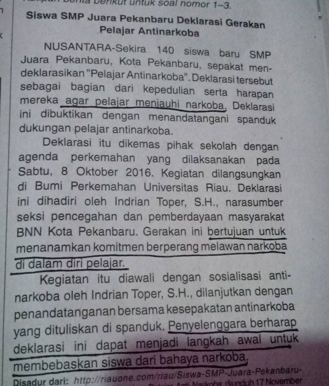 Tentukan isi teks berita tersebut!! Brainly.co.id