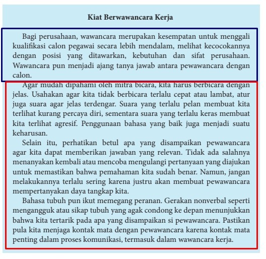 Fungsi teks prosedur kiat berwawancara kerja