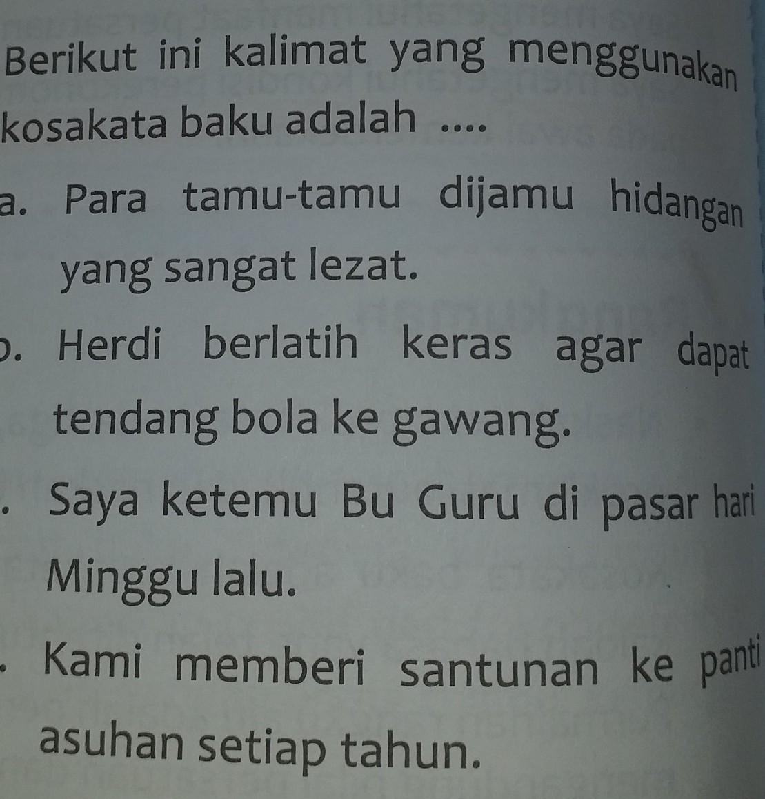 Berikut Ini Yang Merupakan Contoh Kata Baku Adalah pulp