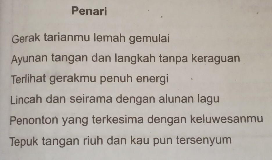 Judul Yang Tepat Untuk Puisi Diatas Adalah Brainly Co Id