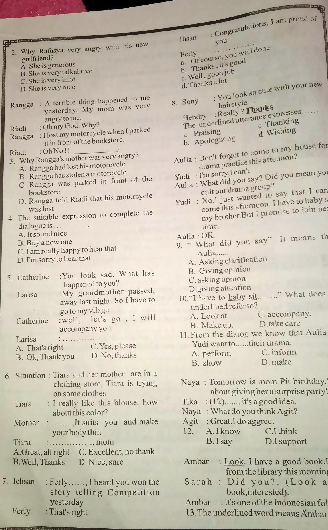 Cara Menjawab Soal Essay Bahasa Inggris Dengan Benar Coretan