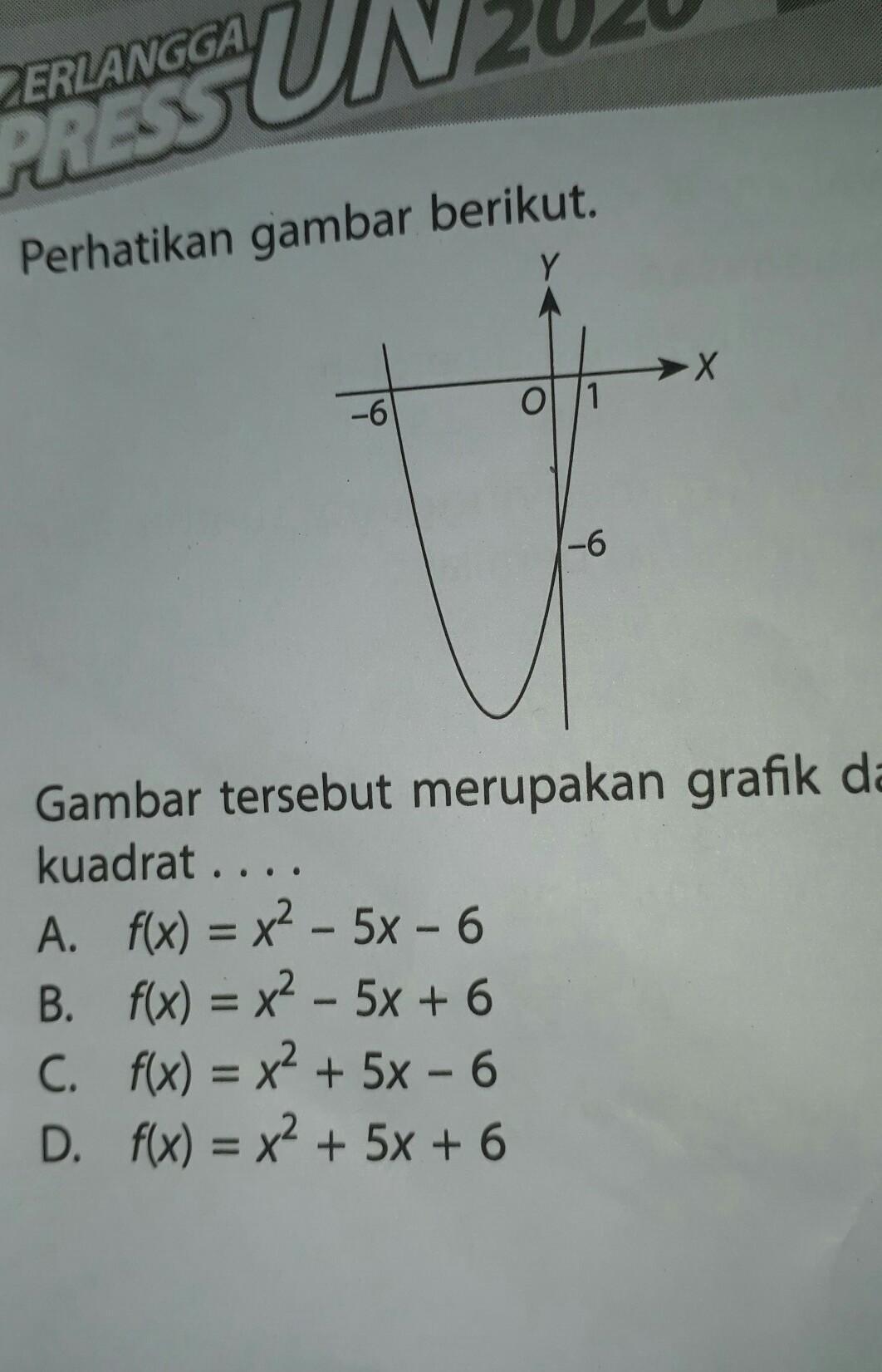 perhatikan gambar berikut. gambar berikut merupakan grafik dari fungsi