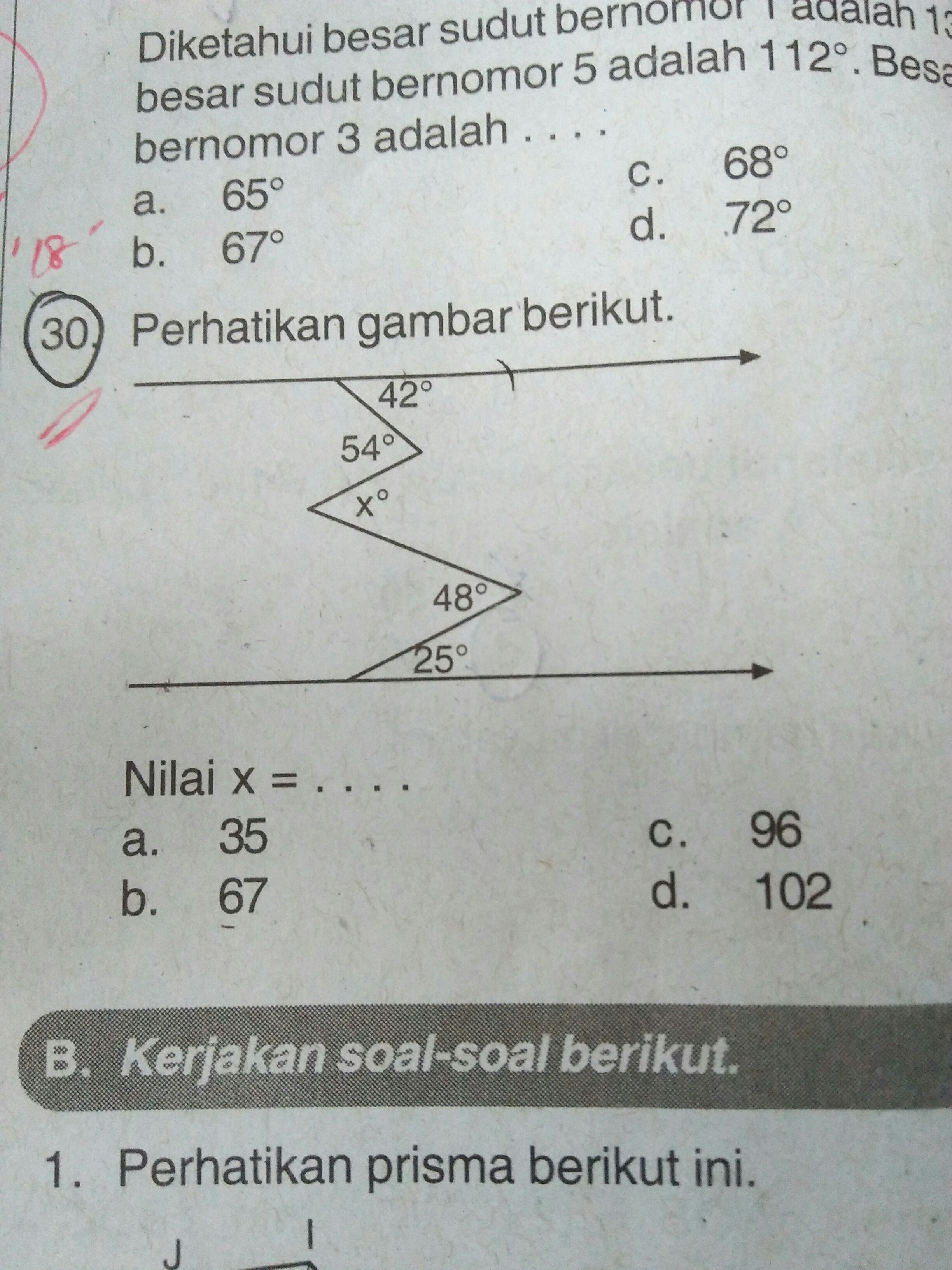 perhatikan gambar berikut. nilai x = Brainly.co.id