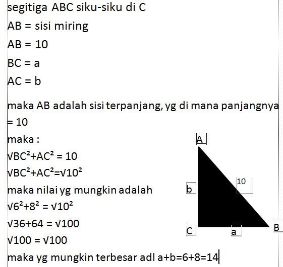 Diketahui Segitiga Abc Dengan Panjang Ab 6 Cm Ac 10