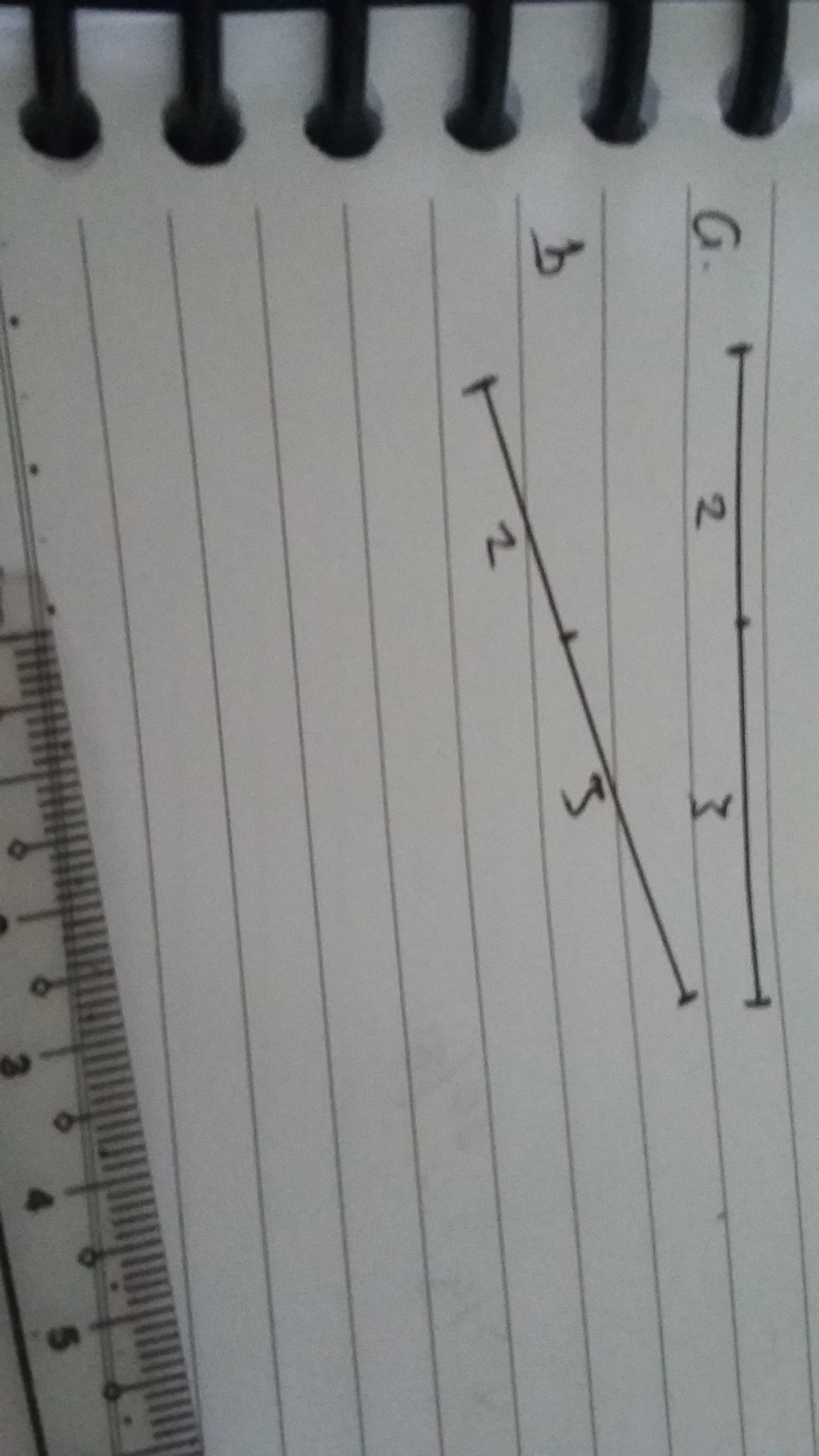 Salinlah dua garis berikut,kemudian bagikah masing masing garis dengan