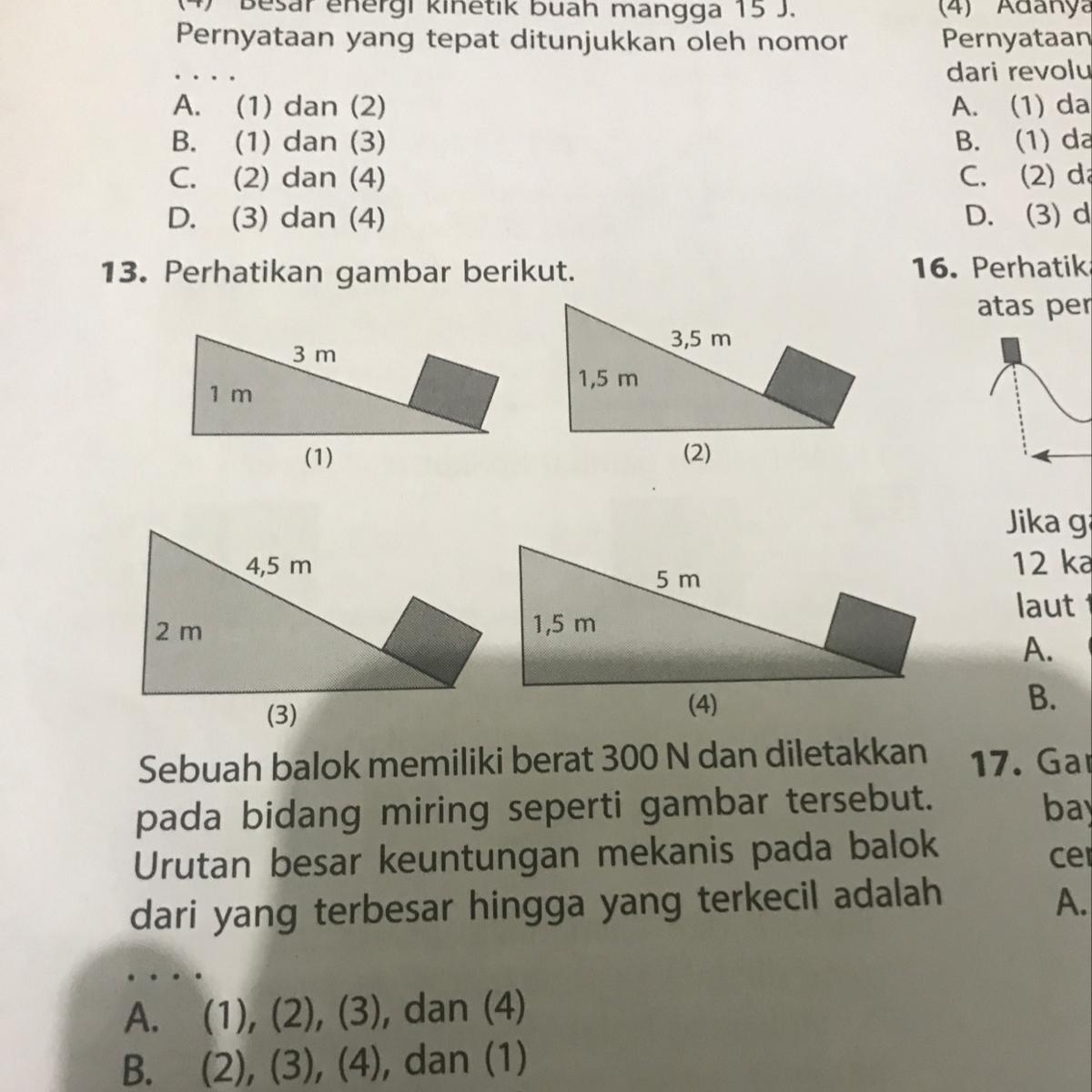 Pesawat Sederhana Yang Memiliki Keuntungan Mekanis Sama