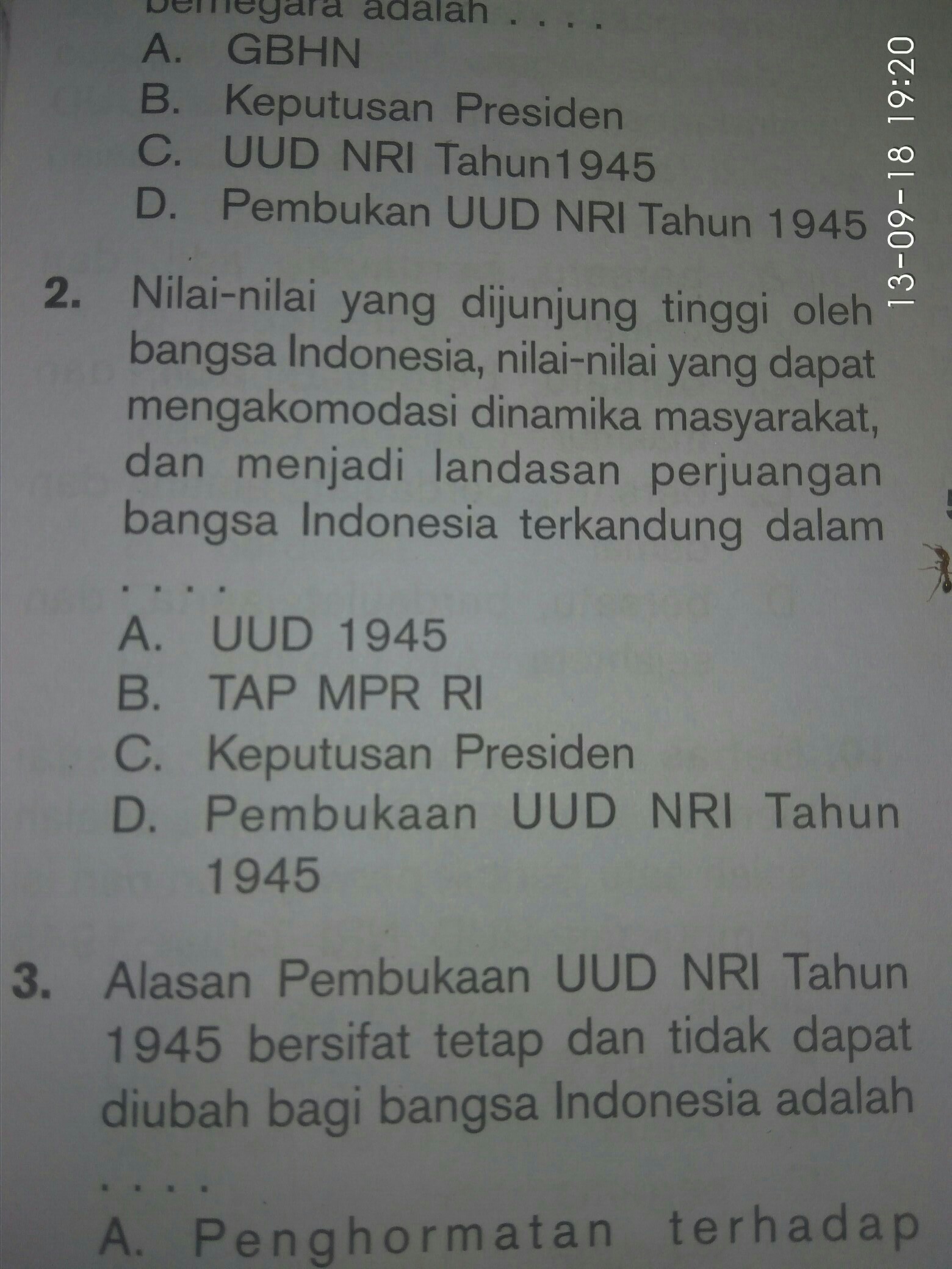 nilai nilai yang dijunjung tinggi oleh bangsa indonesia
