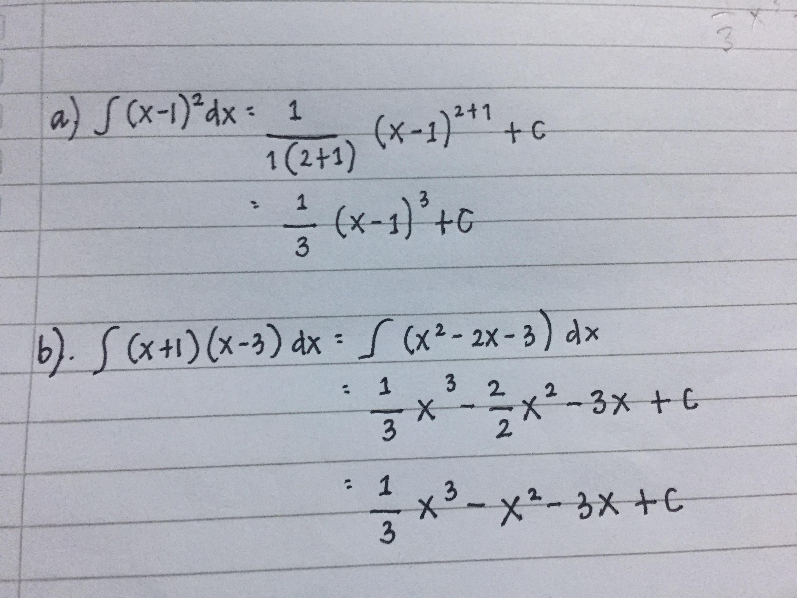 Selesaikan Integral - Integral berikuta) integral (x-1)² dxb) integral (x+1 )(x-3) dx Tolong ya - Brainly.co.id