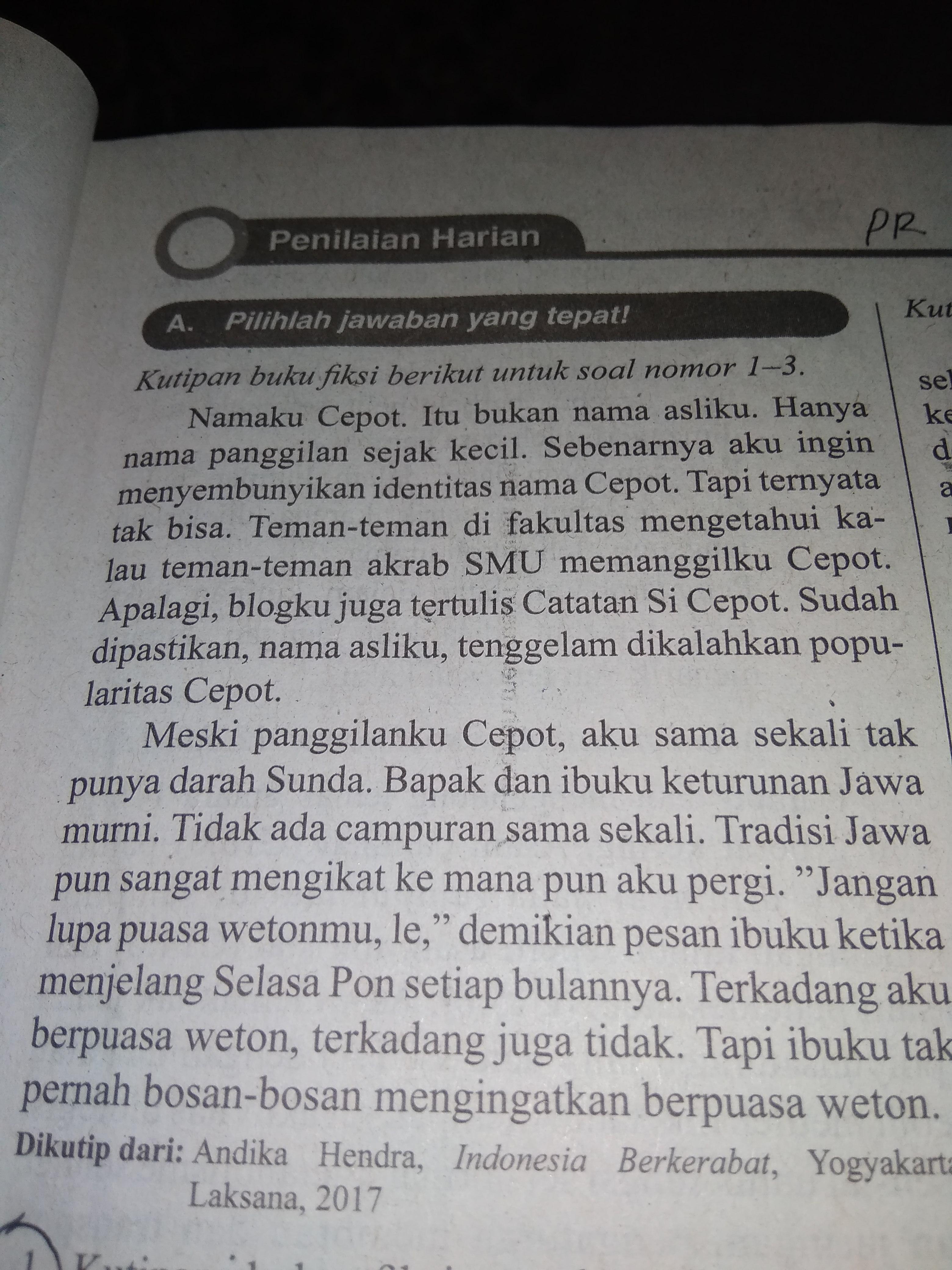 √ Perhatikan Kutipan Buku Berikut Ini