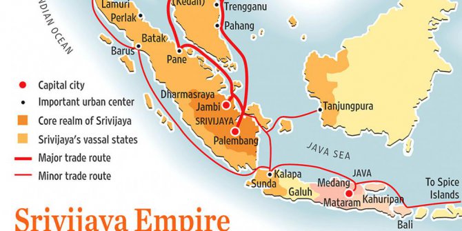 buat peta jaringan perdagangan pada masa sriwijaya dan masa majapahit
