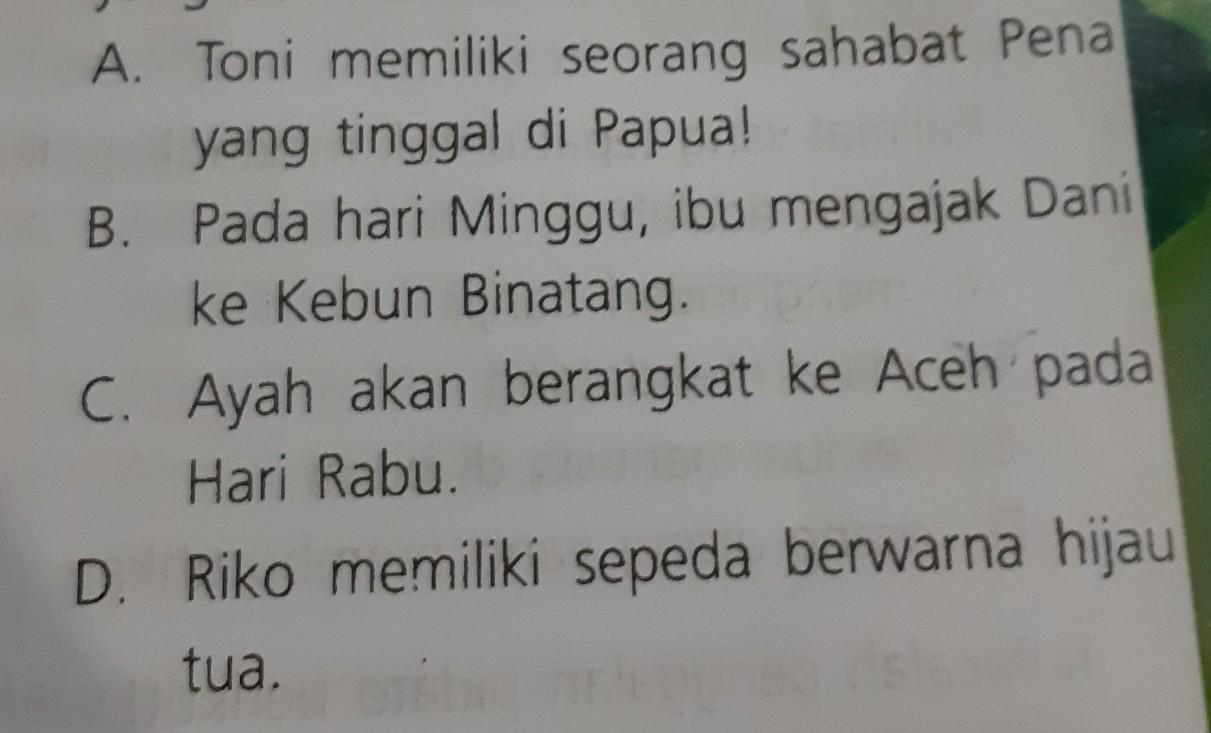 kalimat berikut yang menggunakan ejaan sesuai dengan kaidah bahasa